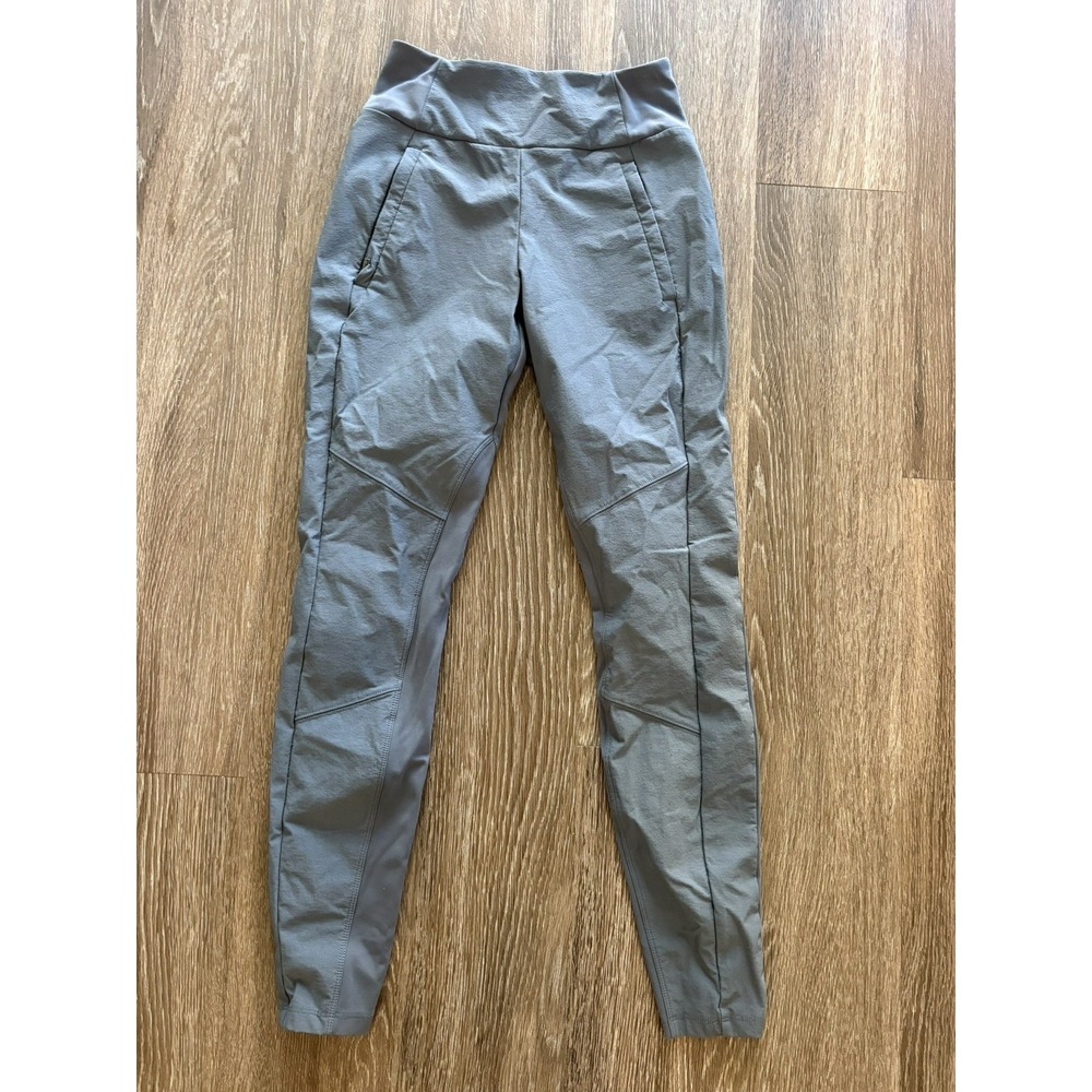 Athleta Trekkie Ankle Zip Track Jogger Pants Green Lightweight Hiking Utility 2